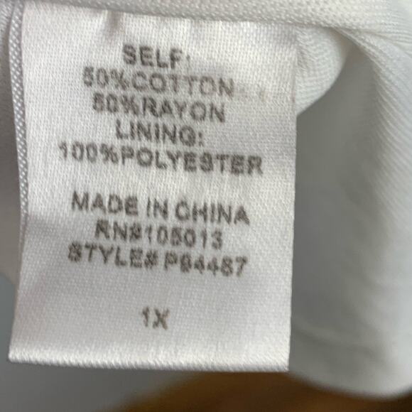 Savanna Jane Dress Tunic Blue CreamColorful Embroiderey Mini Boho Lined Size 1X - Picture 8 of 8